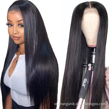 Uniky Brazilian human hair wigs T part natural preplucked hairline lace frontal wigs 13*4*1 water wave wigs for black women